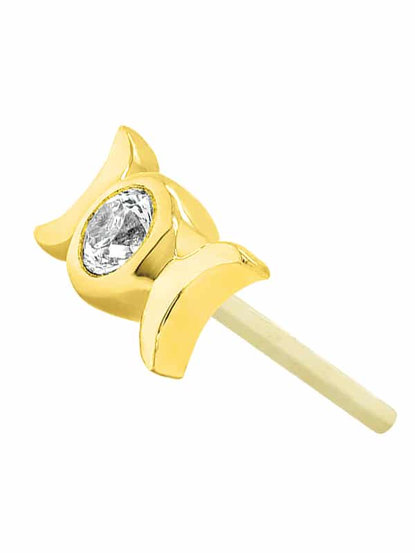 Junipurr Tauriel Push-In Stud Earring, 14k Yellow Gold