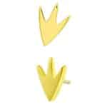Junipurr Tapir Toes Push-In Stud Earring, 14k Yellow Gold