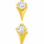 Junipurr Tulip Push-In Stud Earring, 14k Yellow Gold