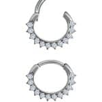 12-Gem Daith Clicker Earring, Steel, 8mm