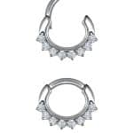 8-Gem Daith Clicker Earring, Steel, 6mm