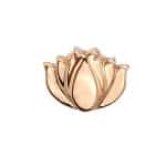 BVLA Flat Lotus Threaded Stud Earring, 14k Yellow Gold