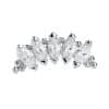 Marquise Cluster w Tribeads Threaded Stud Earring, 14k White Gold