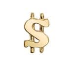 BVLA Dollar Push-In Threaded Stud Earring, 14k Yellow Gold