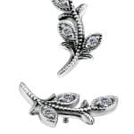Pave Olive Branch Threaded Stud Earring, CoCr NF