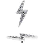 Pave Lightning Bolt Threaded Stud Earring, Large, CoCr NF