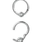 Bezel Gem Clicker Earring, CoCr NF