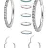 Pave Ring Eternity Clicker Earring, Conch Ring, 16ga, CoCr NF