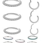 Pave Ring Eternity Clicker Earring, 16ga, Medium, CoCr NF