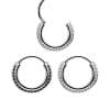 Pave Daith Clicker Earring, Triple Stacked, CoCr NF, 6mm to 10mm