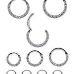 Pave Daith Clicker Earring, CoCr NF, 6mm to 10mm