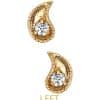 BVLA Paisley Harlequin Push-In Stud Earring, 14k Yellow Gold