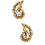 BVLA Paisley Harlequin Push-In Stud Earring, 14k Yellow Gold