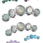 Prium Opal-CZ Cluster Push-In Stud Earring, Titanium