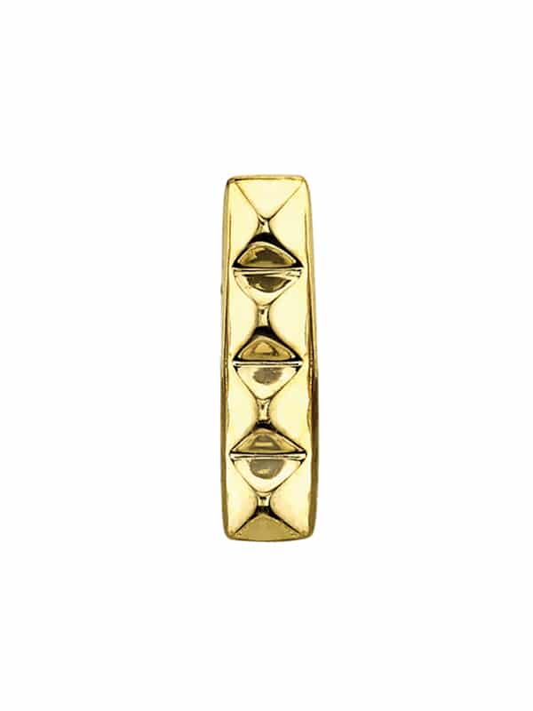 BVLA Pyramid Strip Threaded Stud Earring, 14k Yellow Gold
