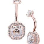Imperial Cut Belly Bar, 18k Rose Gold