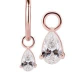 Pear Drop Charm for Clicker Hoop, 18k Rose Gold
