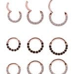 Pave Daith Clicker Earring, 18k Rose Gold, Small