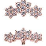3-Flower Garland Threaded Stud Earring, Small, 18k Rose Gold
