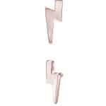 Lightning Bolt Threaded/Push-In Stud Earring, Mini, 18k Rose Gold