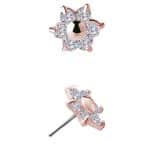 Flower Push-In Stud Earring, Dome Center, 18k Rose Gold