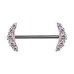 Nipple Barbell 5 Cluster, Push-In, 18k Rose Gold