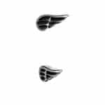 Wing Threaded Stud Earring, Steel