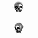 Skull Threaded Stud Earring, Small, Steel