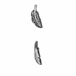 Feather Threaded Stud Earring, Steel