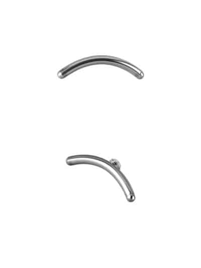 Curved Bar Threaded Stud Earring, Steel
