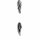 Angel Wing Threaded Stud Earring, Steel