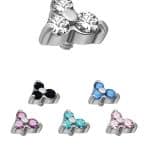 Trinity Threaded Stud Earring, Steel