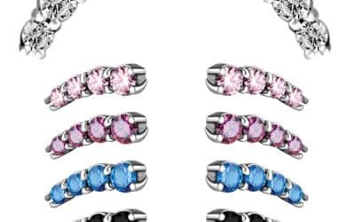 Swarovski® Zirconia Prium Stud, 4-Gem, Steel