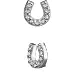 Pave Horseshoe Threaded Stud Earring, Steel