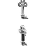 Skeleton Key Threaded Stud Earring, Steel