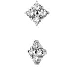 4-Gem Cluster Threaded Stud Earring, Steel