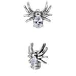 Sparkly Spider Threaded Stud Earring, Steel