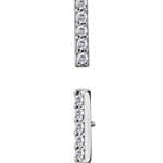 Pave Bar Threaded Stud Earring, 5-Gem, Steel