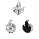 Marquise Lotus Threaded Stud Earring, Steel