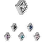 Diamond Shape Threaded Stud Earring, Steel