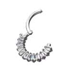 Baguette Gem Daith Clicker Earring, Steel, 8mm