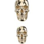 BVLA Skull Threaded Stud Earring, 14k Yellow Gold