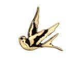 BVLA Swallow Threaded Stud Earring, 14k Yellow Gold