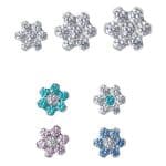 Flower Threaded Stud Earring, Titanium
