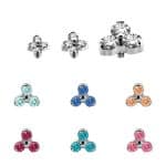 Trinity Threaded Stud Earring, Titanium