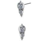 Double Gem Beaded Push-In Stud Earring, Titanium