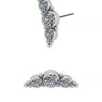 3-Gem Beaded Cluster Push-in Stud Earring, Titanium