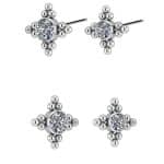4-Tribeads Gem Threaded Stud Earring, Titanium
