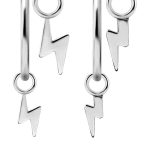 Lightning Bolt Charm for Clicker Hoop, Titanium