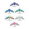 5-Created Opal Cluster Threaded Stud Earring, Titanium